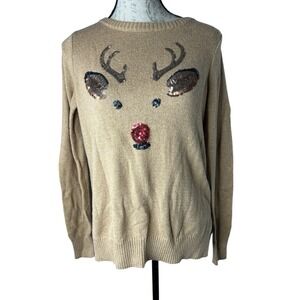 Hollister ladies Rudolph The Red‎ Nose Reindeer Christmas sweater M